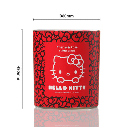 Bougie Rouge Imprimé Original Hello Kitty, Parfum Cerise & Rose