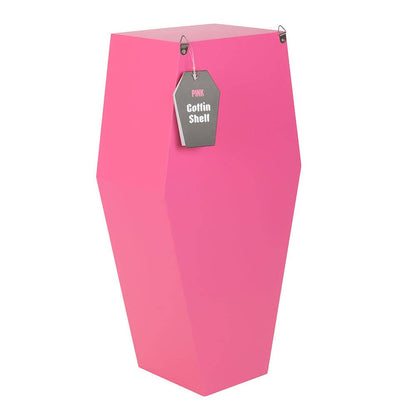 Fuchsia pink coffin-shaped shelf