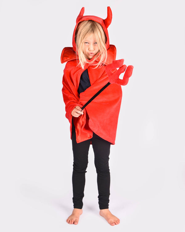 Deluxe Devil Cape with Wand for Children 3-8 Years Old