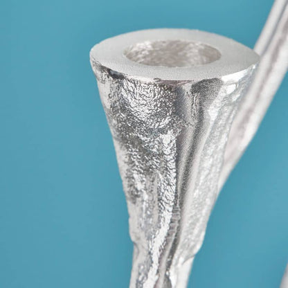 Roots Candlestick Silver, Aluminum, 25 x 22 x 63.5 cm