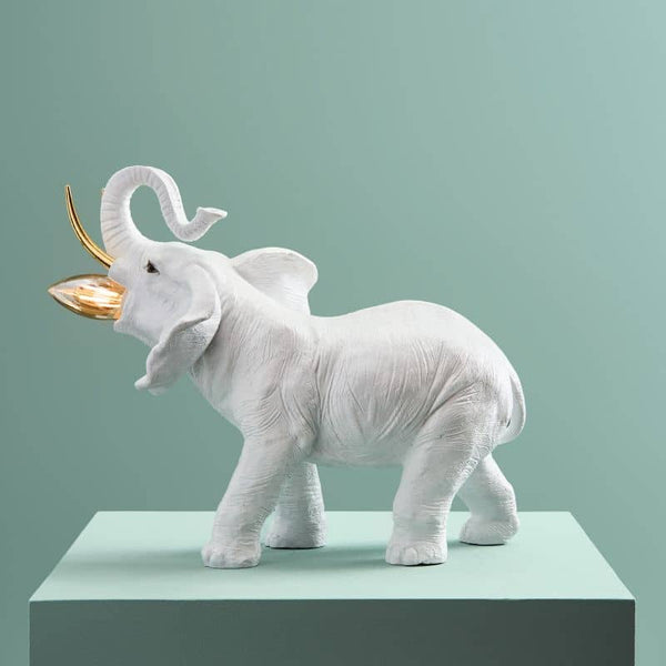 Dumbo Elephant Table Lamp, White/Gold