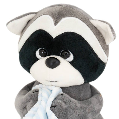 Denny the raccoon plush toy with towel, 20 cm