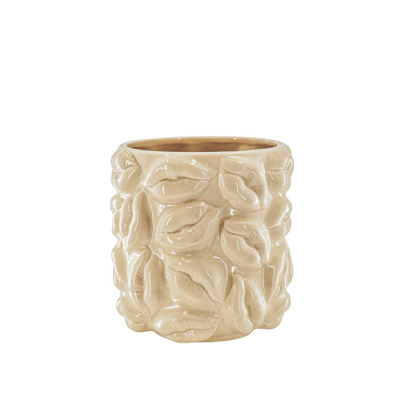 Pot - Kisses - Ceramic - Beige - 17.5x17.5x17.5cm