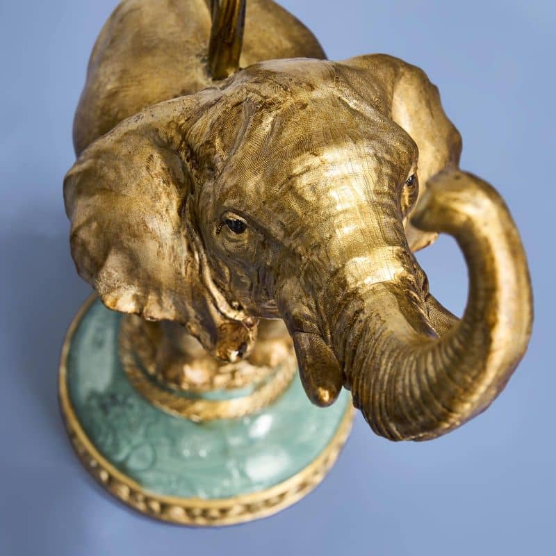 Gold elephant chandelier, poly/metal, 28 x 11 x 46.5 cm
