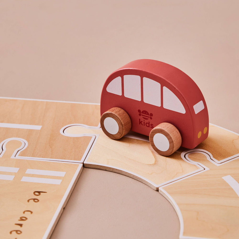 Article Enfant Piste de Route avec Jouets pour Véhicules en Bois