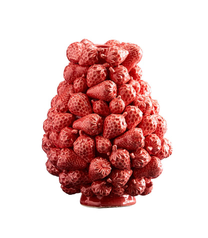 Strawberry Vase, Red Stoneware, 20 x 20 x 25 cm