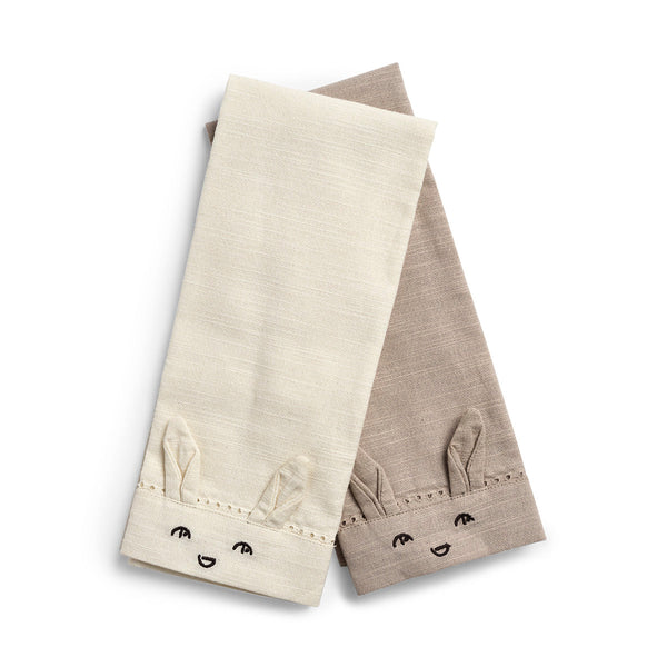 Set of 2 Vanilla White table towels
