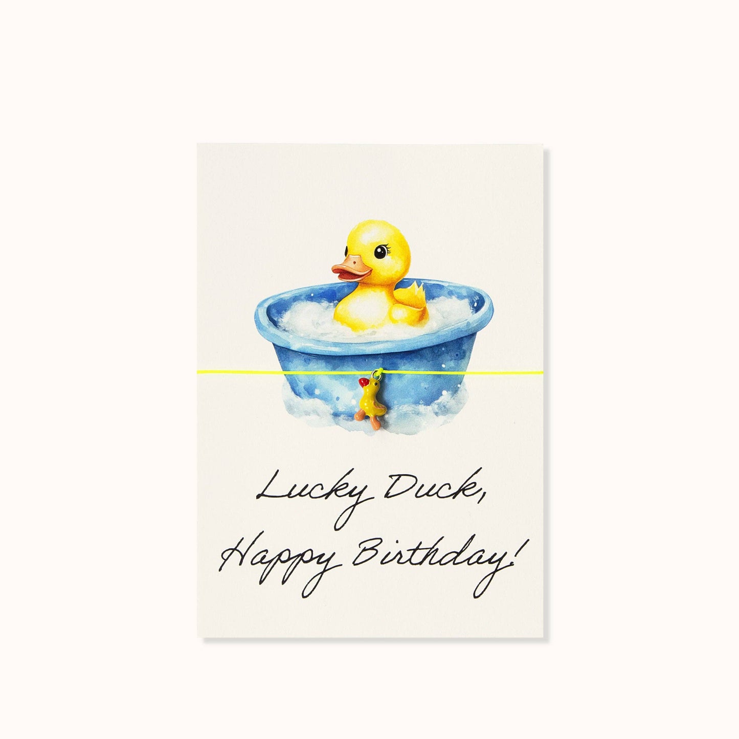 Carte-bracelet Lucky Duck, joyeux anniversaire !