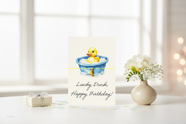 Lucky Duck bracelet card, happy birthday!