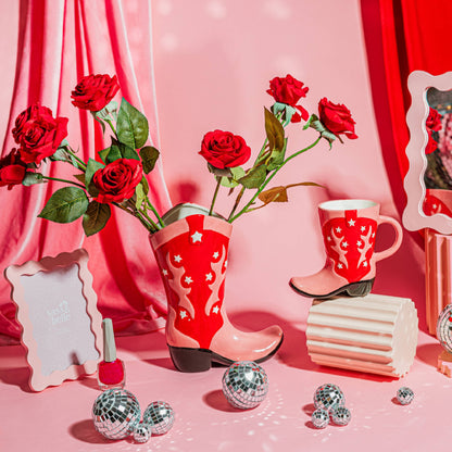 Vase Botte de Cowboy - Rouge