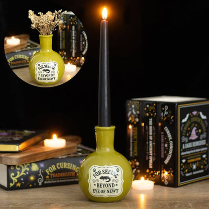 Flacon de potion « œil de triton » — vase et bougeoir d'Halloween