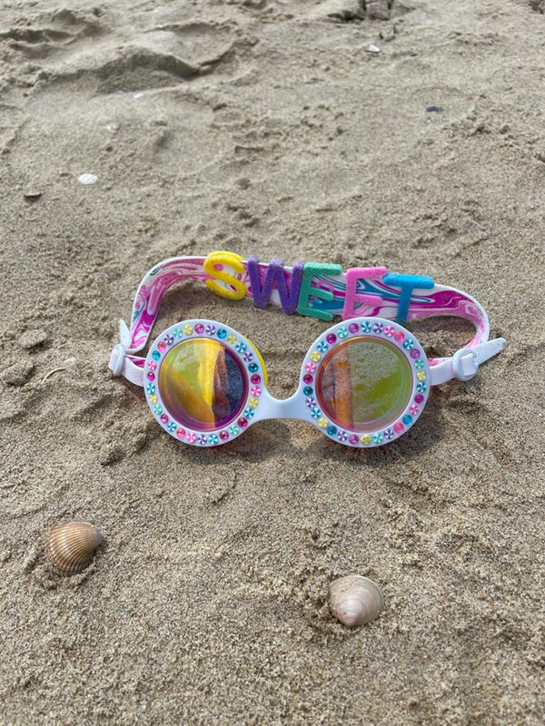 Schwimmbrille - Hell gestreift