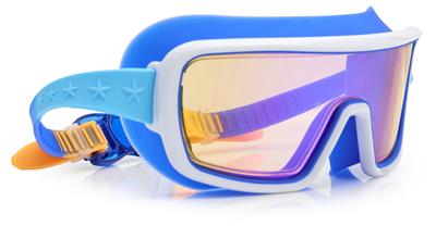 Bling2o LUNETTES DE NATATION: PRISMATIC - Nano Bot Marine, bleu, silicone, sangle réglable, Protection UV à 100 %, anti-buée, en boîte de rangement transparente, 6+