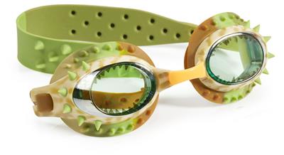 Bling2o LUNETTES DE NATATION: PREHISTORIC TIMES - Carnivore Brun, brun, silicone, sangle réglable, Protection UV à 100 %, anti-buée, en boîte de rangement transparente, 3+