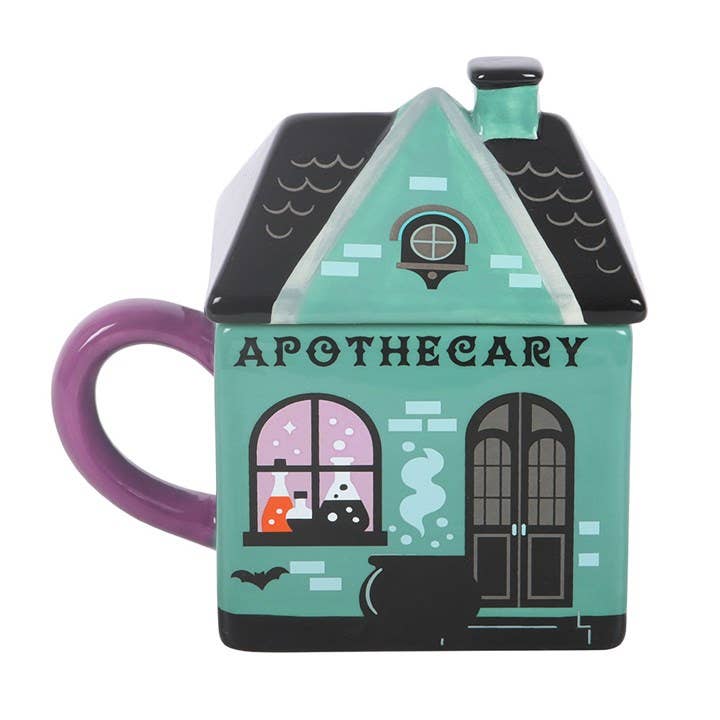 Tasse à couvercle Halloween de boutique d'apothicaire