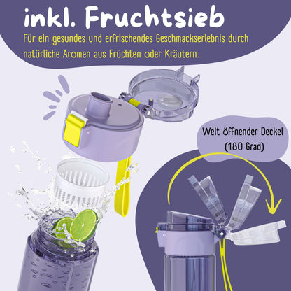 Trinkflasche Kinder, 500ml, leichte Wasserflasche - Einhorn