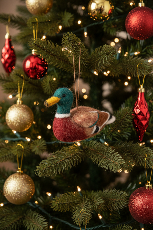 Maddox the Mallard Duck Felt Christmas Ball