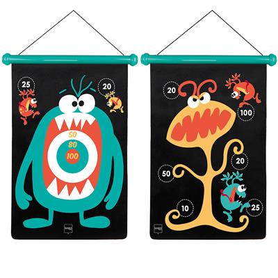 Scratch Active Play: JEU DE FLÉCHETTES MAGNÉTIQUES Monstres 36x55cm, imprimé en double face, en tube, 5+