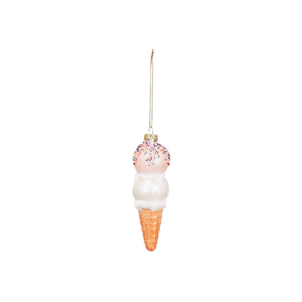 Christmas Ball Ice Cream Cone Vanilla Strawberry