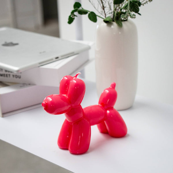 Bougie Chien Ballon Magenta Helio Ferretti Vue 2