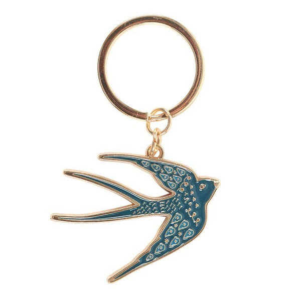 Swallow Keychain Spread Your Wings Blue