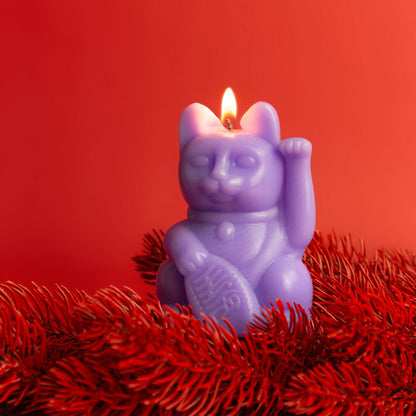 Lilac Lucky Cat Candle