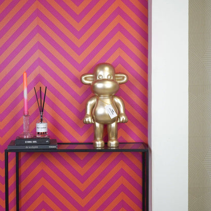 Ornament - Monkey Figurine 'The Legend' - Polyresin - Gold - 33x21x50cm