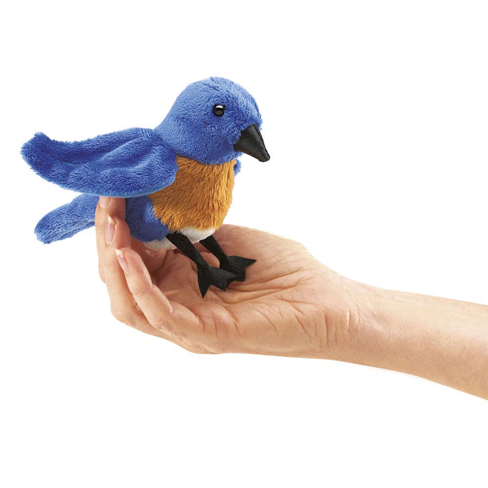Mini Hüttenhänger hand puppet bird (blue)