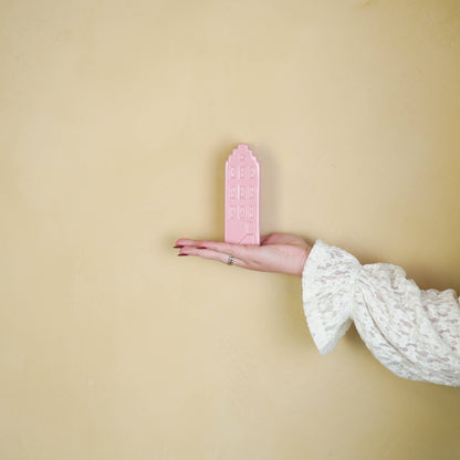 Vase à fleurs - Vase de maison - Céramique - Rose clair - 5x4,5x14,5 cm