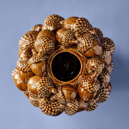Acorn Vase, Brown Stoneware, 19 x 19 x 27 cm