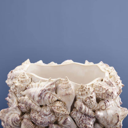 Seashell Vase, Natural Stoneware L