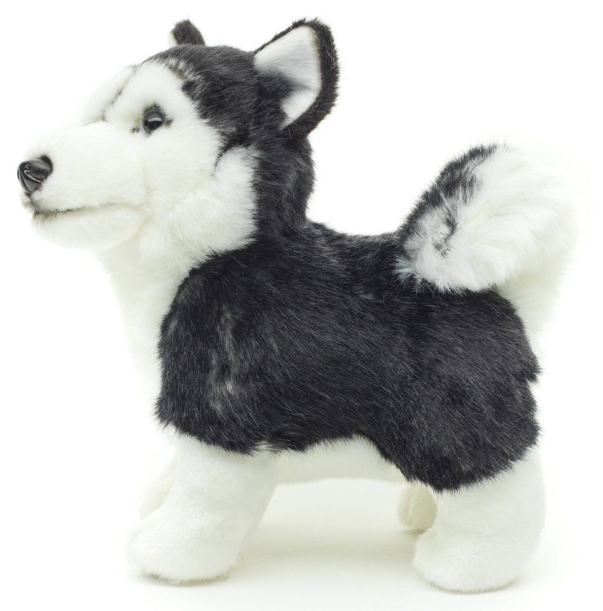 Peluche chiot husky noir debout