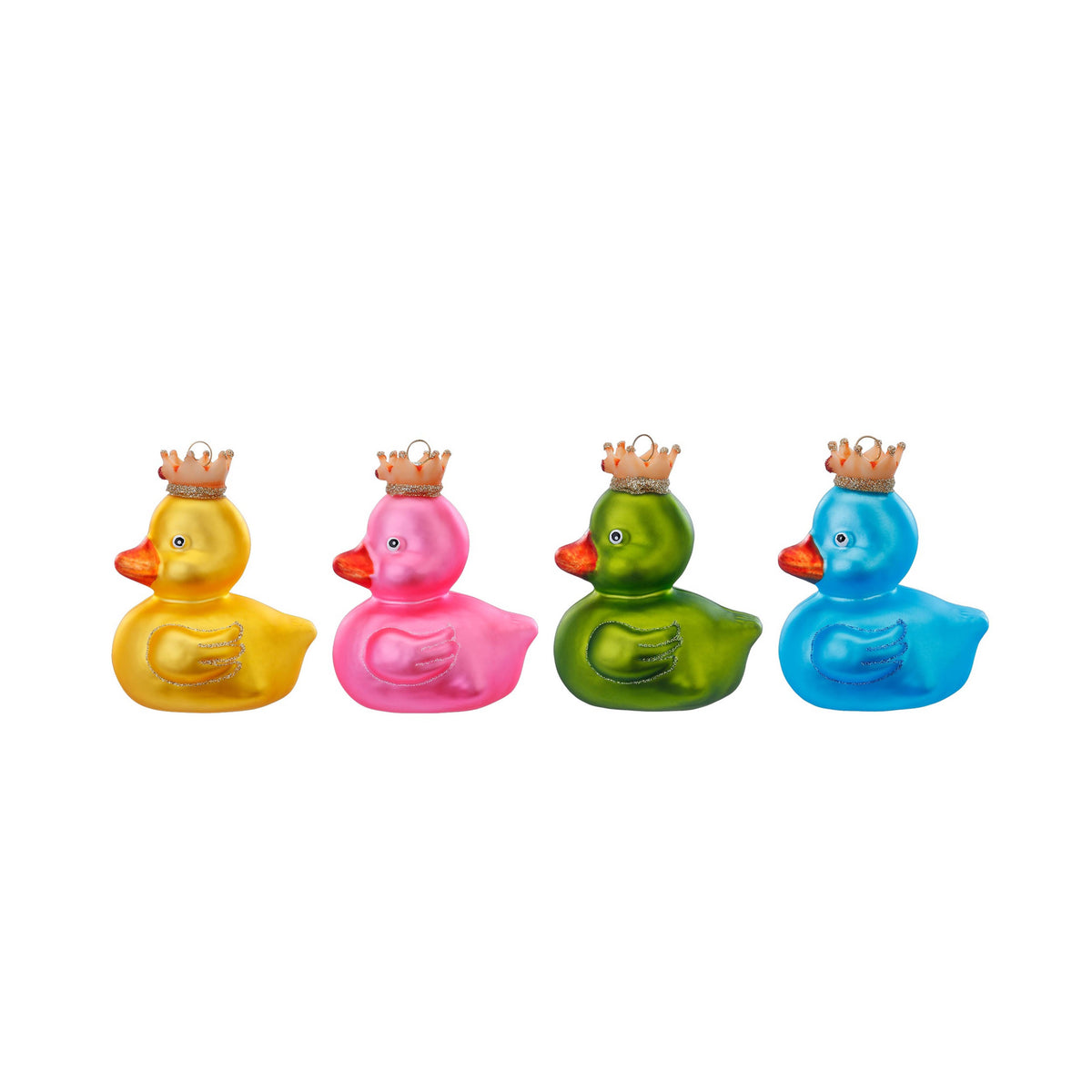 Boule de Noël canard en de bain royal, verre, 9,5 cm