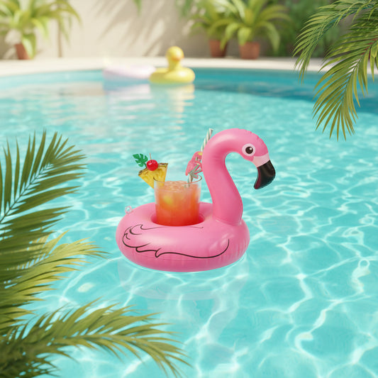 porte gobelet gonflable flamant rose