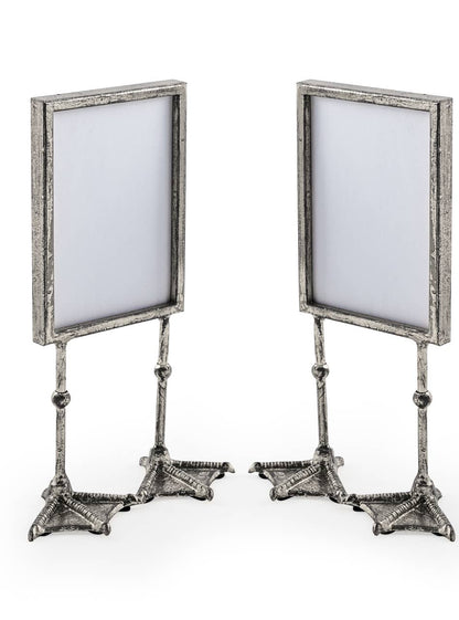 Duck Feet Picture Frame Pair - Antique Silver