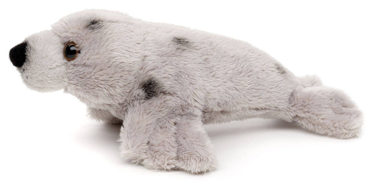Peluche phoque gris à pois