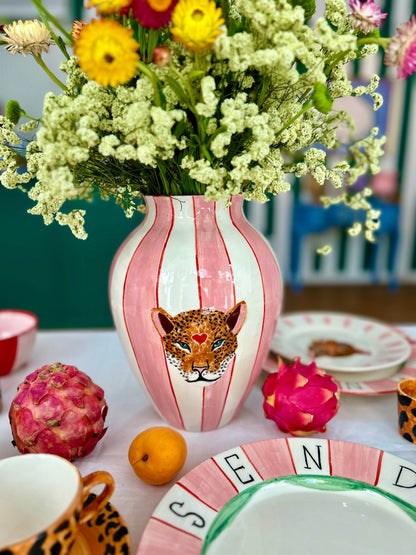 Large leopard vase