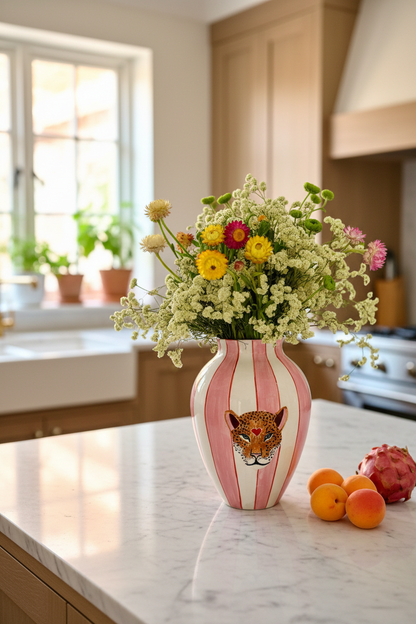 Large leopard vase