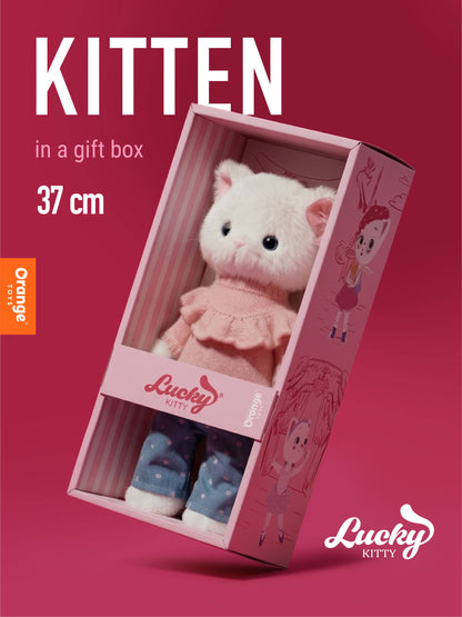 Poupée en peluche Lucky Kitty : Sweet Denim - 38 cm - 3+