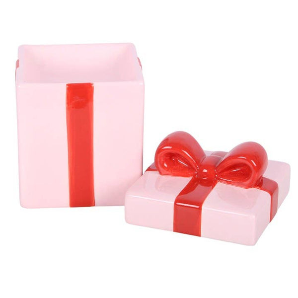 Brûle‑parfum de Noël « cadeau rose »