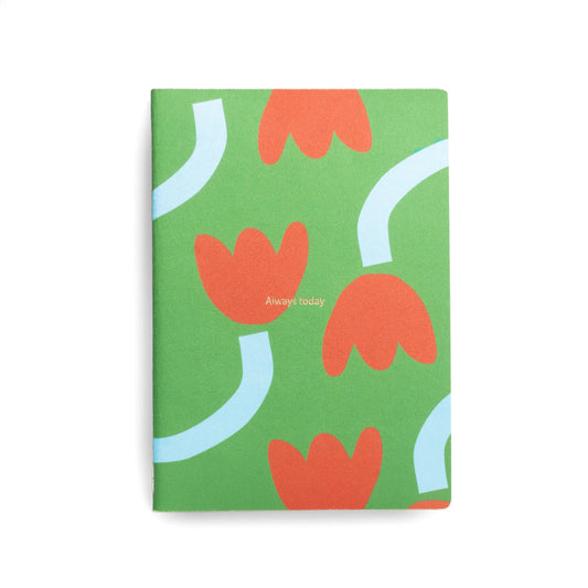 Carnet A5 Tulipes Vert Helio Ferretti Vue 1