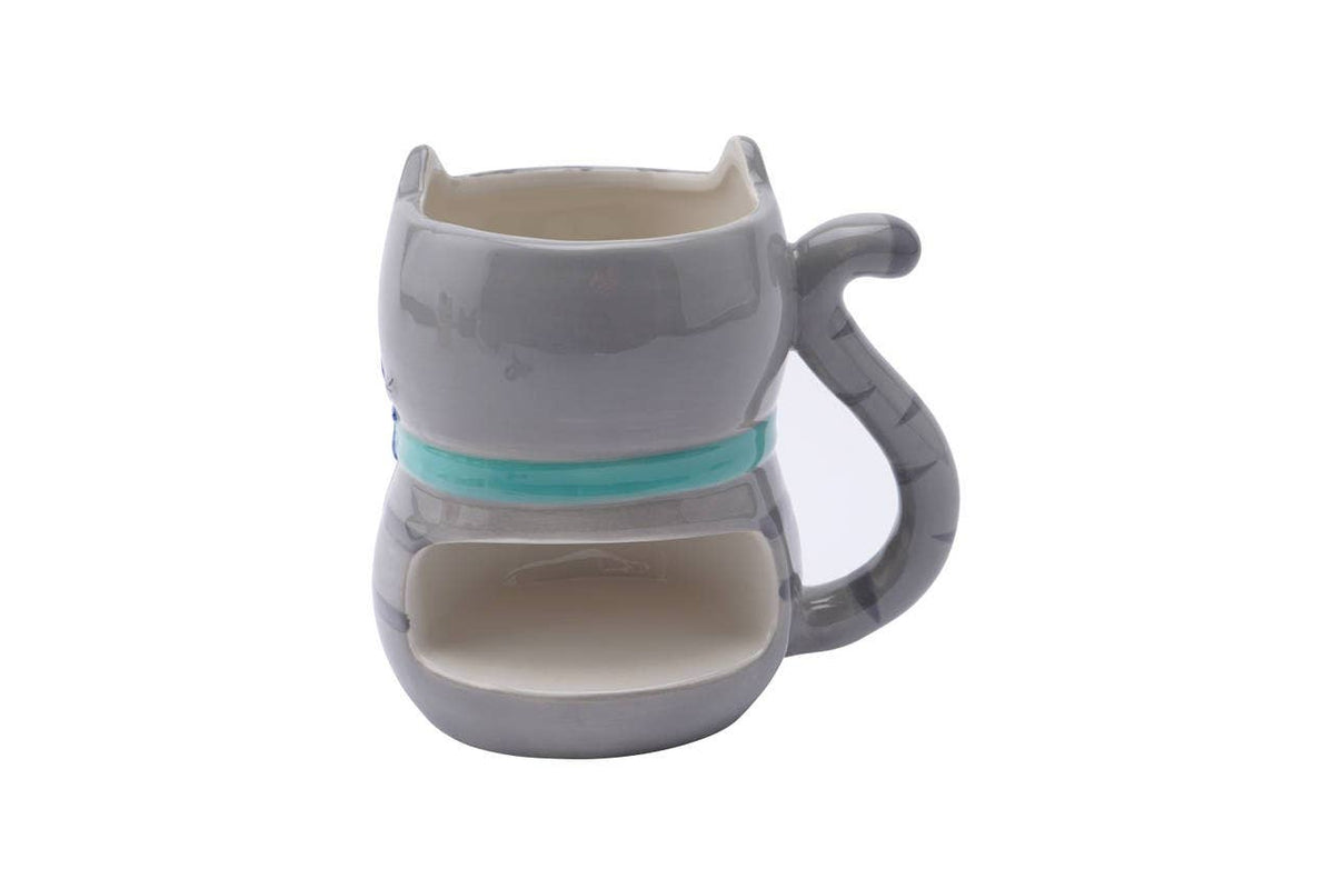Tazza 3D Gattino grigio con fiori