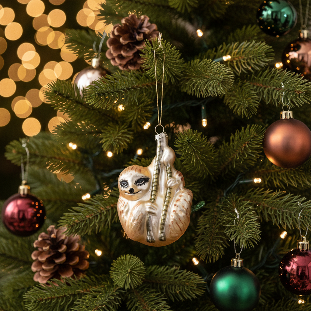 Pallina di Natale a forma di bradipo