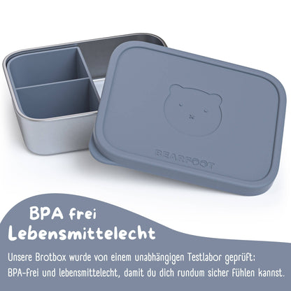 Kids' Stainless Steel Lunch Box with Silicone Insert - Blue