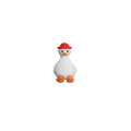 Spilla anatra bianca con cappello rosso – Canard de Bain