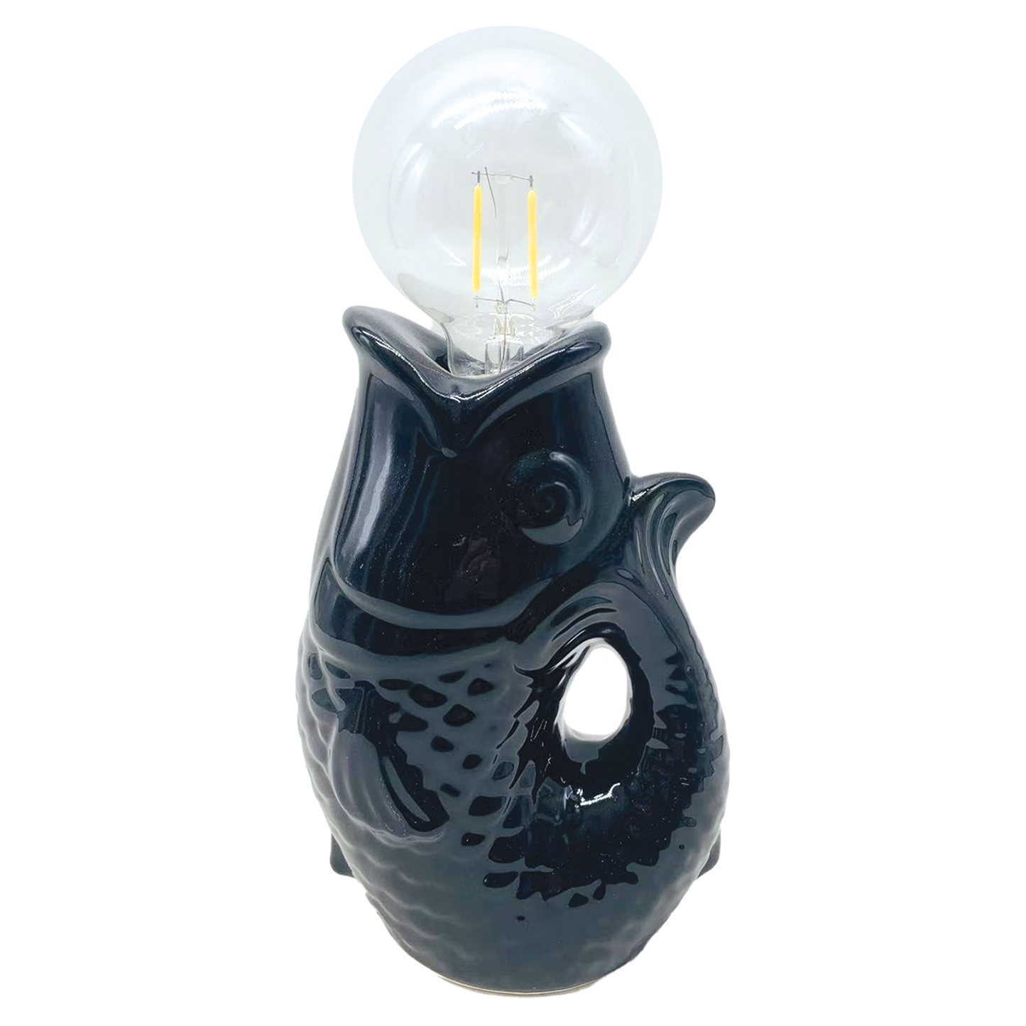 LED black fish decoration, battery operated, W13.5 D8.2 H27cm