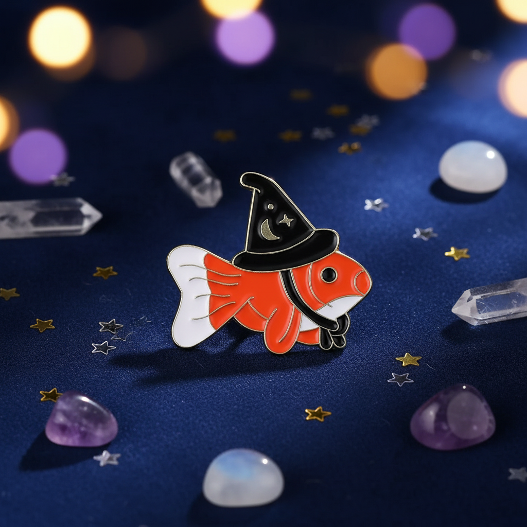 Spilla del mago del pesce rosso