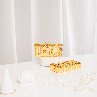 LOVE Gold Christmas Ball