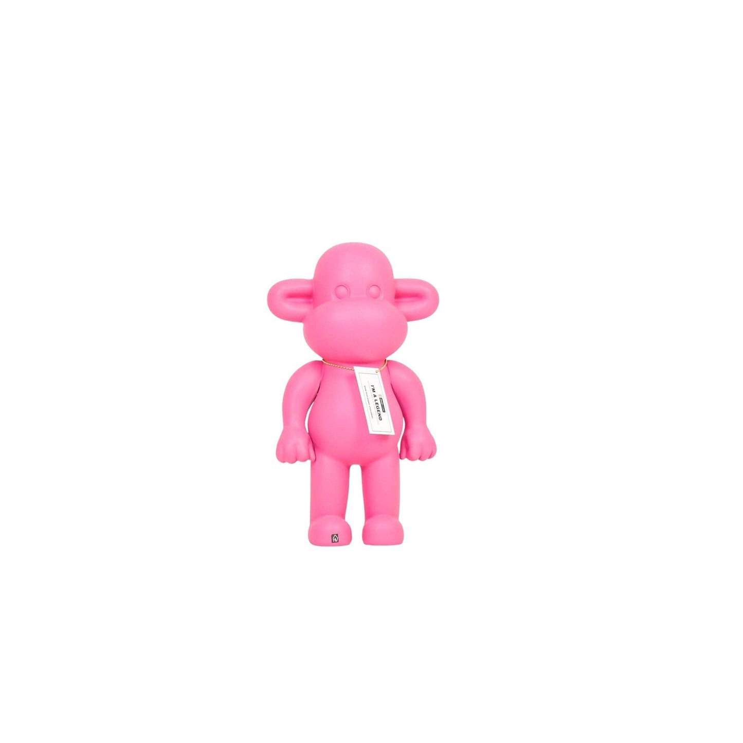 Ornement - Figurine Singe 'La Légende' - Résine de poly - Rose - 20,5x13,5x35cm