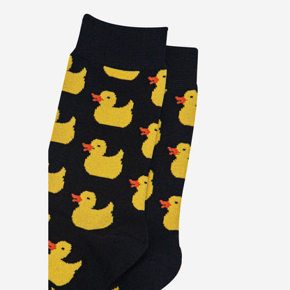 Men's Bamboo Socks - Black, Rubber Ducks